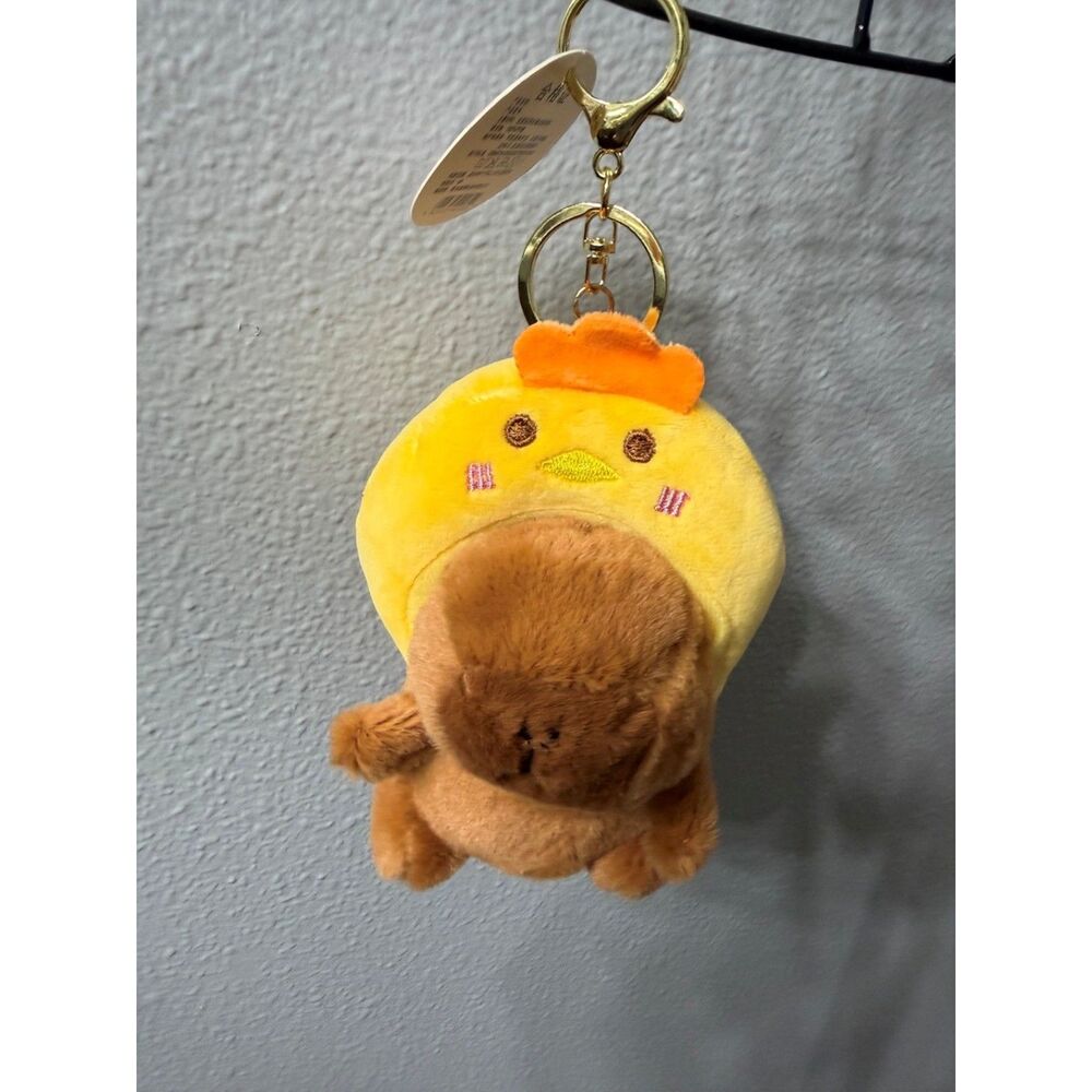 Set of 4 Capybara Plush Purse Charms | Frog Bunny Chick Teddy Bear | NWT - Picture 11 of 16